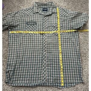 Wrangler‎ Men Shirt 3XL Green Pearl Plaid Short Sleeve Cotton Blend **